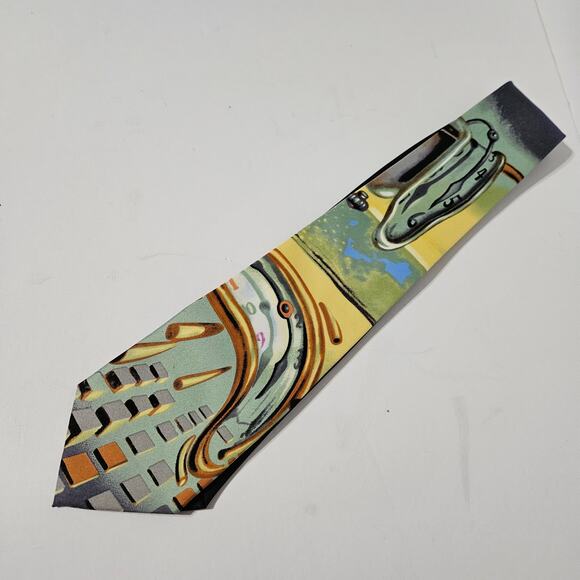 VTG 1999 Ralph Marlin Salvador Dali The Persistence Of Memory Neck Tie - Picture 1 of 5